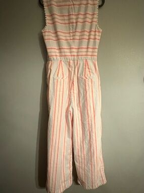 Vineyard Vines Sleeveless Striped Jumpsuit in Peach & White